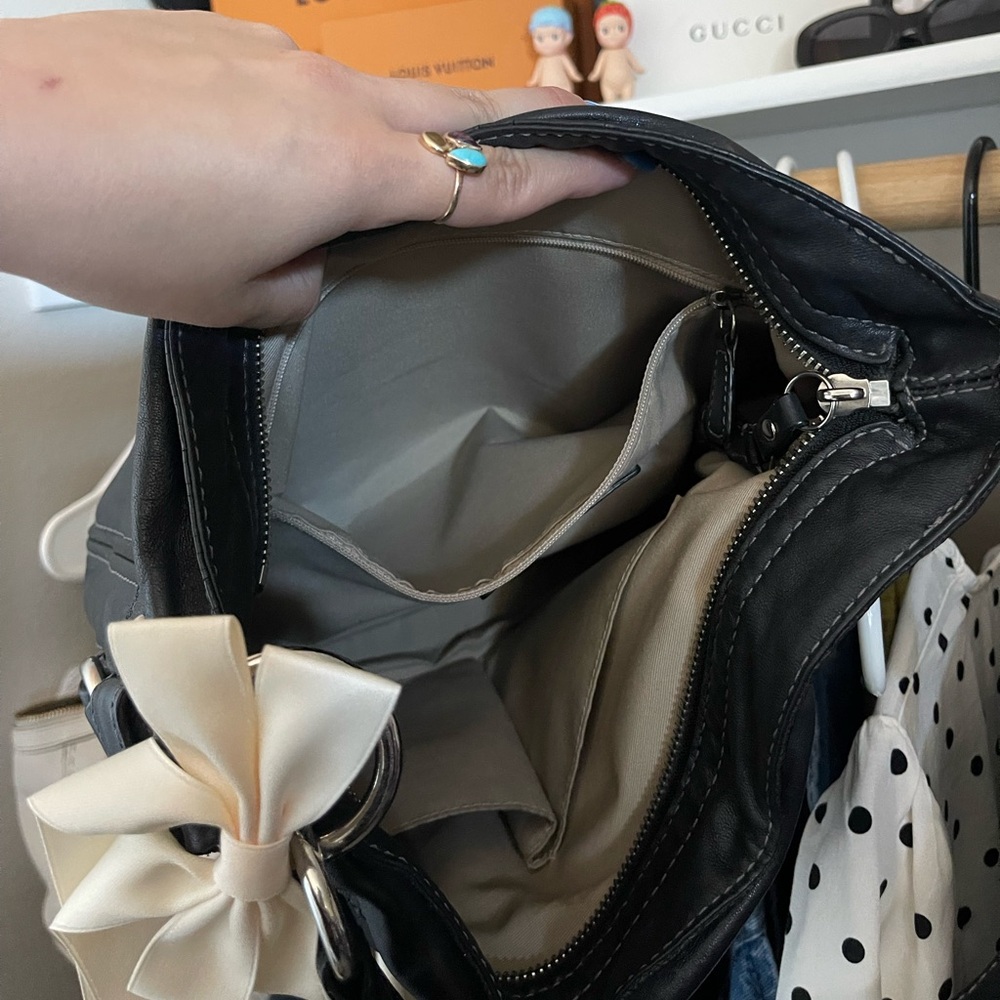 Y2K Coach Black Leather Zoe Shoulder Bag - Picture 14 of 15